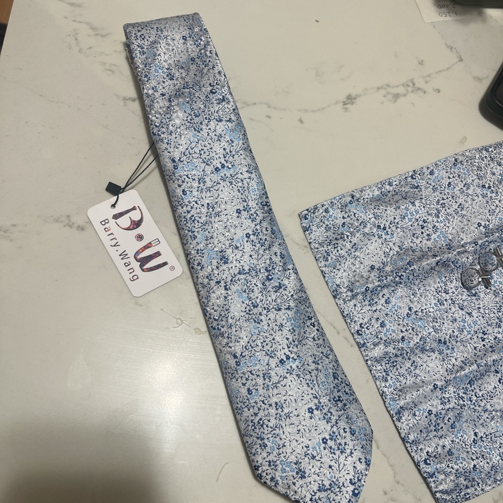 Men's Blue Floral Tie